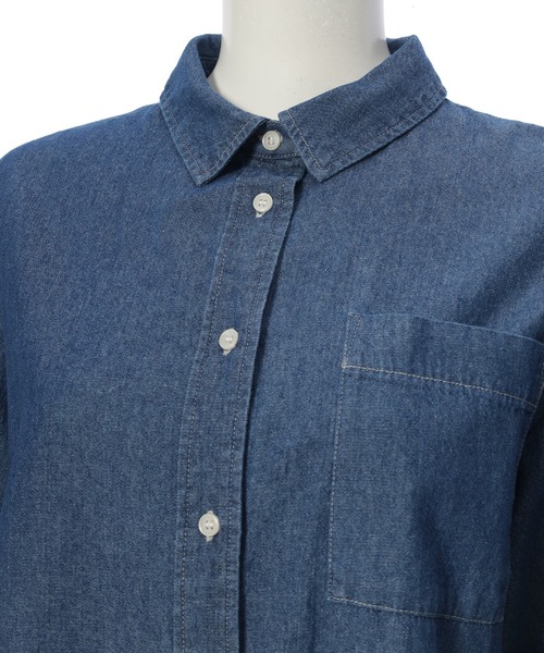 Edit Sheen(エディットシーン)の「長袖デニムシャツ(シャツ/ブラウス・レディース・インディゴブルー/ブラック・M)」の12枚目の写真