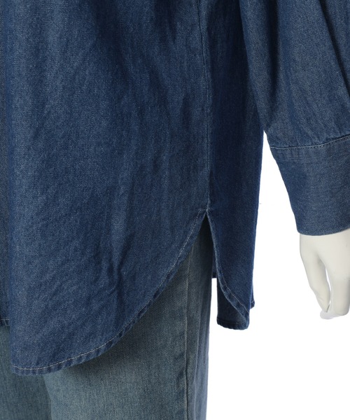 Edit Sheen(エディットシーン)の「長袖デニムシャツ(シャツ/ブラウス・レディース・インディゴブルー/ブラック・M)」の14枚目の写真