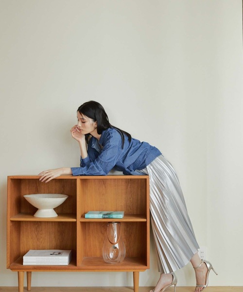 Edit Sheen(エディットシーン)の「長袖デニムシャツ(シャツ/ブラウス・レディース・インディゴブルー/ブラック・M)」の5枚目の写真