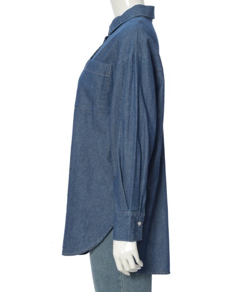 Edit Sheen(エディットシーン)の「長袖デニムシャツ(シャツ/ブラウス・レディース・インディゴブルー/ブラック・M)」の10枚目の写真