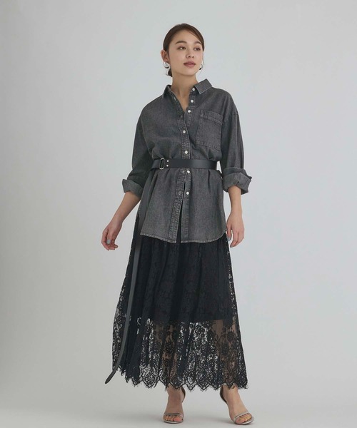 Edit Sheen(エディットシーン)の「長袖デニムシャツ(シャツ/ブラウス・レディース・インディゴブルー/ブラック・M)」の19枚目の写真