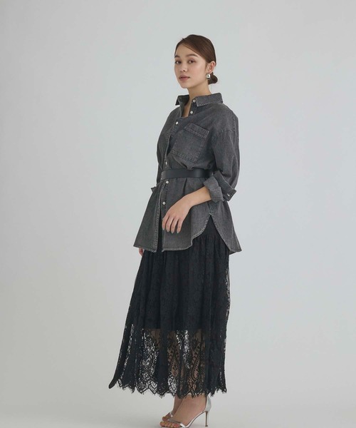 Edit Sheen(エディットシーン)の「長袖デニムシャツ(シャツ/ブラウス・レディース・インディゴブルー/ブラック・M)」の20枚目の写真