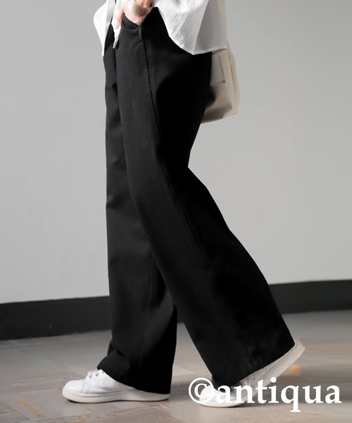 antiqua(アンティカ)の「コットンワイドパンツ(その他パンツ・レディース・ナチュラル/カーキ/ブラック・LARGE/MEDIUM)」の6枚目の写真