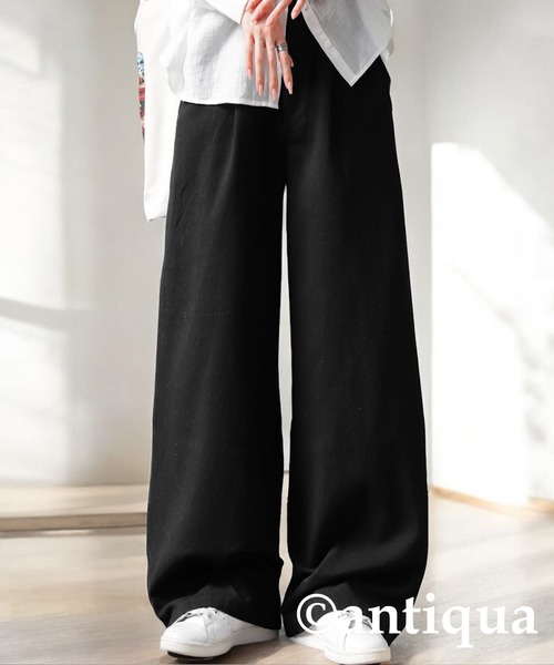 antiqua(アンティカ)の「コットンワイドパンツ(その他パンツ・レディース・ナチュラル/カーキ/ブラック・LARGE/MEDIUM)」の8枚目の写真