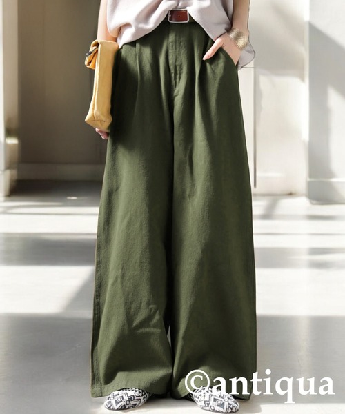 antiqua(アンティカ)の「コットンワイドパンツ(その他パンツ・レディース・ナチュラル/カーキ/ブラック・LARGE/MEDIUM)」の15枚目の写真