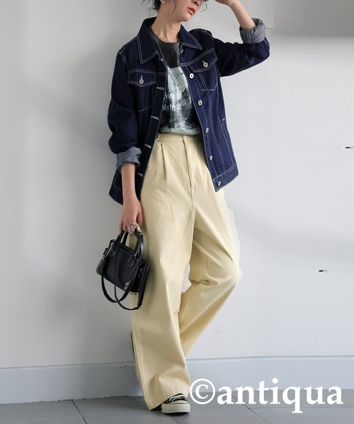 antiqua(アンティカ)の「コットンワイドパンツ(その他パンツ・レディース・ナチュラル/カーキ/ブラック・LARGE/MEDIUM)」の10枚目の写真