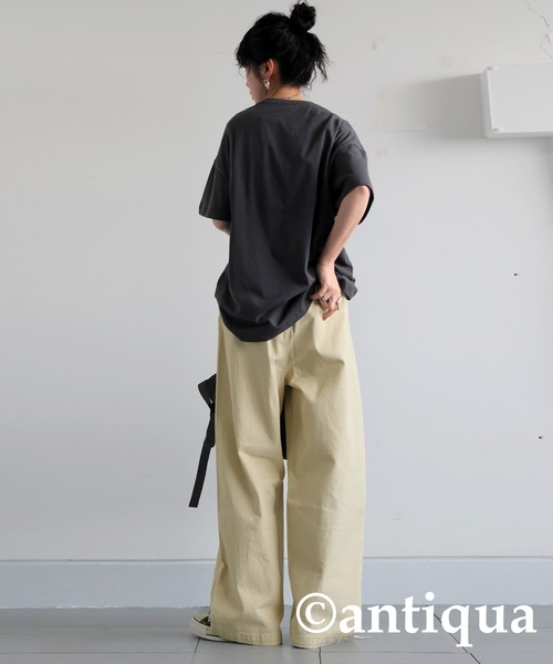 antiqua(アンティカ)の「コットンワイドパンツ(その他パンツ・レディース・ナチュラル/カーキ/ブラック・LARGE/MEDIUM)」の11枚目の写真