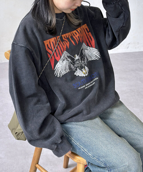 CPCM(シーピーシーエム)の「パウダー加工裏毛スウェット(Tシャツ/カットソー・レディース・ブラック系その他2/ブラック系その他3/ブラック系その他/グリーン/イエロー/ネイビー・LARGE/MEDIUM)」の4枚目の写真