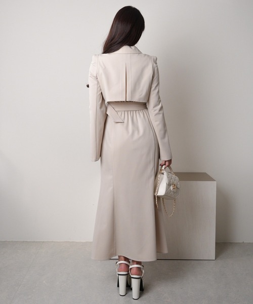 スリットスリーブトレンチマーメイドワンピース（ワンピース