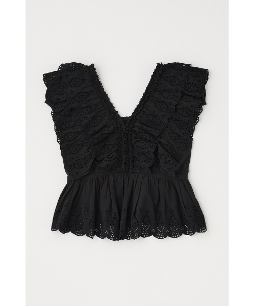 新品タグ付き　完売品moussy EYELET CAPSLEEVE ブラウス EYELET CAPSLEEVE ブラウス（シャツ/ブラウス）｜MOUSSY