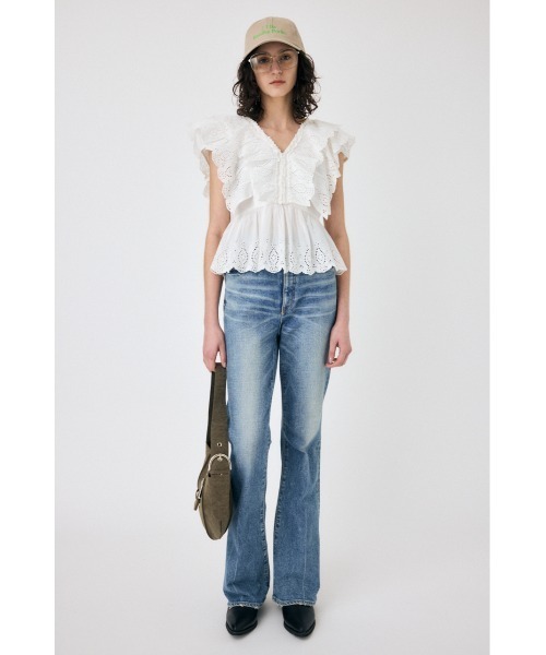 新品タグ付き　完売品moussy EYELET CAPSLEEVE ブラウス EYELET CAPSLEEVE ブラウス（シャツ/ブラウス）｜MOUSSY