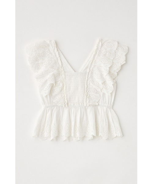 セール】EYELET CAPSLEEVE ブラウス（シャツ/ブラウス）｜MOUSSY
