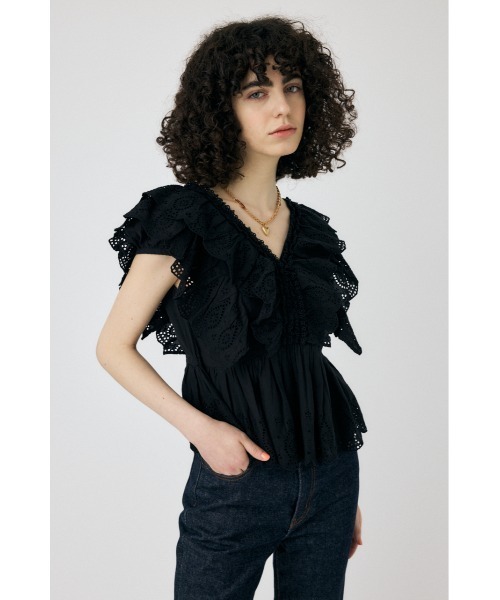 新品タグ付きフリル完売品moussy EYELET CAPSLEEVE ブラウス EYELET CAPSLEEVE ブラウス（シャツ/ブラウス）｜MOUSSY