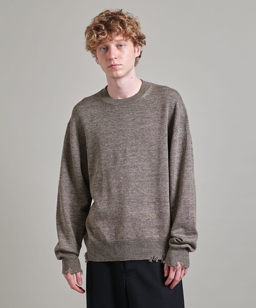 LOEFF＞ダメージ プルオーバー MEN'S（ニット/セーター）｜LOEFF