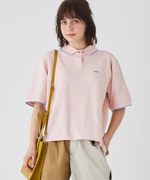 KRIFF MAYER Lady's Collection（クリフメイヤーレディースコレクション）の「【接触冷感】冷感リンクスカノコゆるポロ（ポロシャツ・レディース・ブラック/ネイビー/オフホワイト/カラフル/グリーン/ピンク・LARGE/MEDIUM）」の6枚目の写真