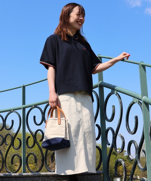 KRIFF MAYER Lady's Collection（クリフメイヤーレディースコレクション）の「【接触冷感】冷感リンクスカノコゆるポロ（ポロシャツ・レディース・ブラック/ネイビー/オフホワイト/カラフル/グリーン/ピンク・LARGE/MEDIUM）」の8枚目の写真