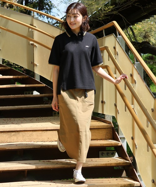 KRIFF MAYER Lady's Collection（クリフメイヤーレディースコレクション）の「【接触冷感】冷感リンクスカノコゆるポロ（ポロシャツ・レディース・ブラック/ネイビー/オフホワイト/カラフル/グリーン/ピンク・LARGE/MEDIUM）」の9枚目の写真