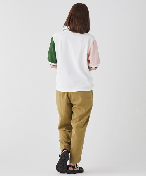 KRIFF MAYER Lady's Collection（クリフメイヤーレディースコレクション）の「【接触冷感】冷感リンクスカノコゆるポロ（ポロシャツ・レディース・ブラック/ネイビー/オフホワイト/カラフル/グリーン/ピンク・LARGE/MEDIUM）」の12枚目の写真