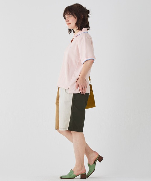 KRIFF MAYER Lady's Collection（クリフメイヤーレディースコレクション）の「【接触冷感】冷感リンクスカノコゆるポロ（ポロシャツ・レディース・ブラック/ネイビー/オフホワイト/カラフル/グリーン/ピンク・LARGE/MEDIUM）」の14枚目の写真