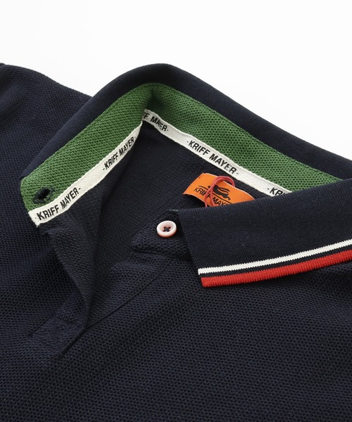 KRIFF MAYER Lady's Collection（クリフメイヤーレディースコレクション）の「【接触冷感】冷感リンクスカノコゆるポロ（ポロシャツ・レディース・ブラック/ネイビー/オフホワイト/カラフル/グリーン/ピンク・LARGE/MEDIUM）」の17枚目の写真