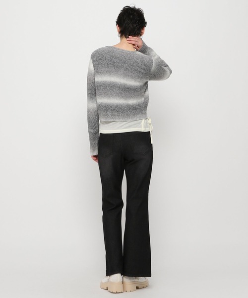 3.3 Field Trip （3.3フィールドトリップ）の「3.3 Field Trip／グラデボーダーカーデ（カーディガン/ボレロ・レディース・ブラック/ピンク・FREE）」の10枚目の写真