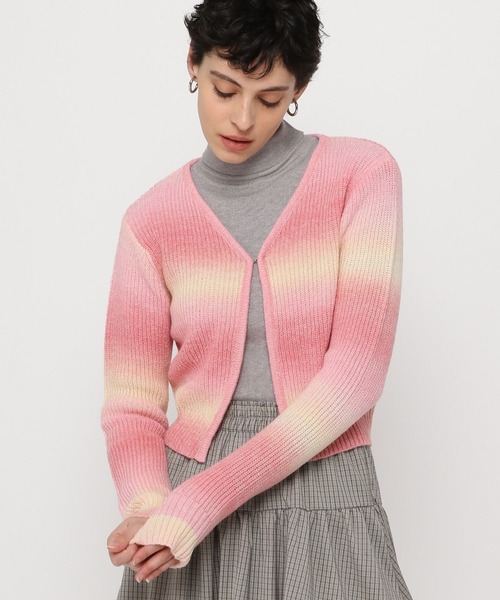 3.3 Field Trip （3.3フィールドトリップ）の「3.3 Field Trip／グラデボーダーカーデ（カーディガン/ボレロ・レディース・ブラック/ピンク・FREE）」の22枚目の写真