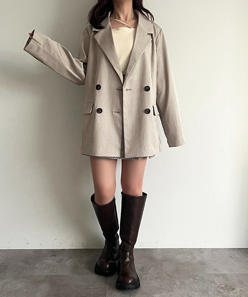 AJURALLE ベージュ テーラードジャケット　サイズ0 セール】テーラードジャケット（テーラードジャケット）｜apres