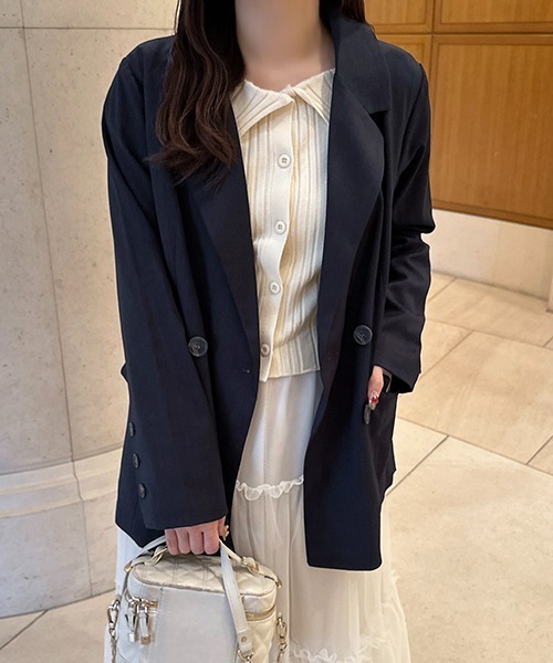 新品★【Anatelier】アナトリエ　パールビジュー黒ジャケット　定価約3万円 anatelier パールビジュー プリーツヘムプルオーバー アナトリエ