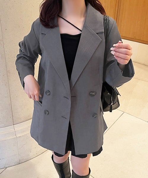 apres jour（アプレジュール）の「テーラードジャケット（テーラードジャケット・レディース・ブラウン系その他/グレイッシュベージュ/ネイビー/チャコールグレー・X-LARGE/フリー）」の10枚目の写真