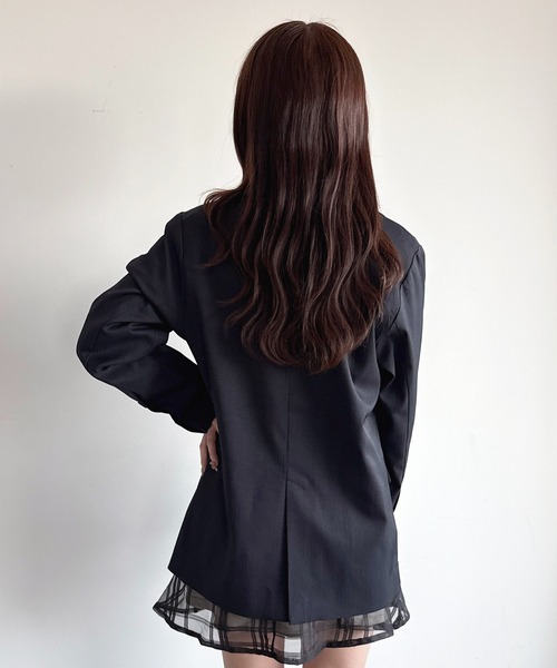 新品★【Anatelier】アナトリエ　パールビジュー黒ジャケット　定価約3万円 A'GEM/9 × .kom『ARULE/アルール』ハートラインジャケット ARULE