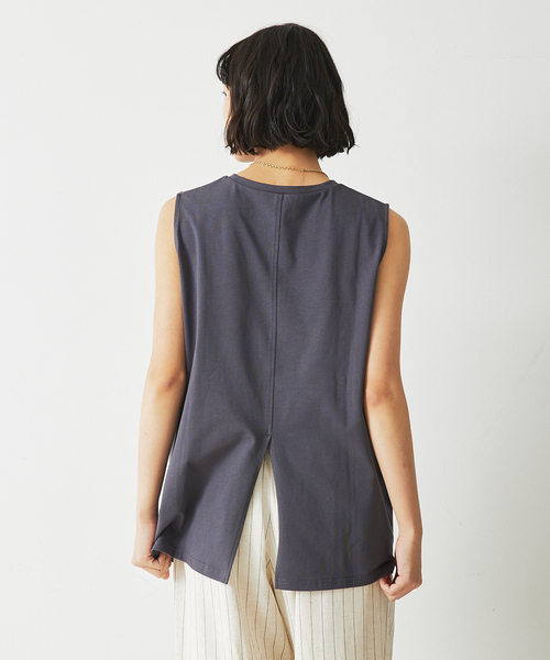 abahouse mavie（アバハウスマヴィ）の「フォトノースリ（Tシャツ/カットソー・レディース・ホワイト/チャコールグレー・フリー）」の12枚目の写真