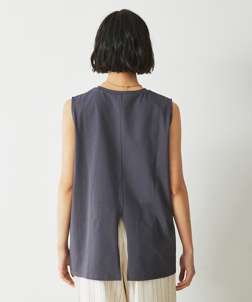 abahouse mavie（アバハウスマヴィ）の「フォトノースリ（Tシャツ/カットソー・レディース・ホワイト/チャコールグレー・フリー）」の9枚目の写真