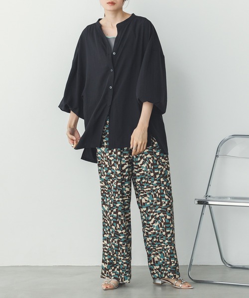 hunch（ハンチ）の「総柄プリント イージーストレートパンツ（その他パンツ・レディース・ブラウン系その他/ネイビー系/グリーン系その他・FREE）」の9枚目の写真