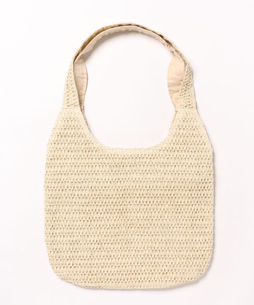 florist（フローリスト）の「【軽量・A4収納可】くったり柔らかカゴ編みトートバッグ（かごバッグ・レディース・アイボリー/ライトブラウン・FREE）」の5枚目の写真