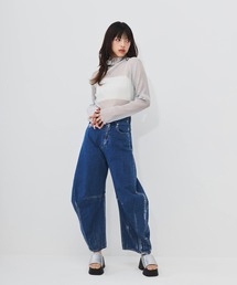 Dip Drops（Dip Drops）の「ラメプリントカーブデニム【DIP IN CHOCOLATE】（デニムパンツ）」