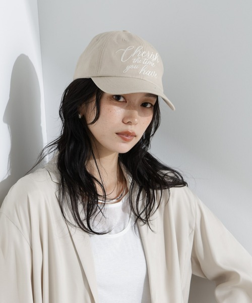 NANO universe（ナノユニバース）の「刺繍リネン混キャップ（キャップ・レディース・グレー系その他4/ベージュ/ブラック・FREE）」の3枚目の写真