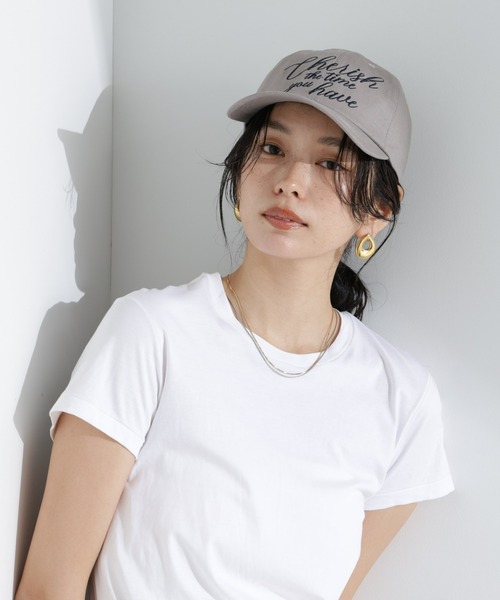 NANO universe（ナノユニバース）の「刺繍リネン混キャップ（キャップ・レディース・グレー系その他4/ベージュ/ブラック・FREE）」の2枚目の写真