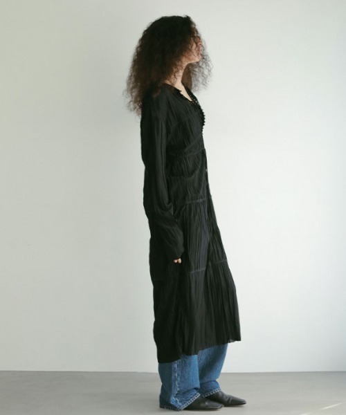 ETRE TOKYO（エトレトウキョウ）の「シアーワッシャーワンピース（ワンピース・レディース・ブラック/ホワイト・FREE）」の15枚目の写真