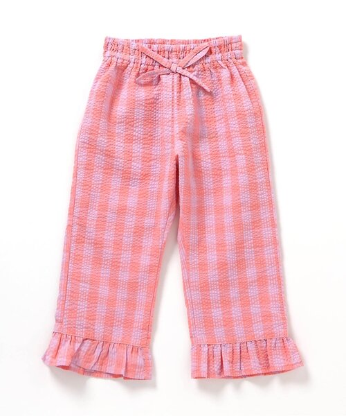 BREEZE（ブリーズ）の「【リンク/ジュニア対応】裾フリルチェックパンツ（その他パンツ・キッズ・ブラック/ピンク/イエロー・80/90/100/110/120/130/140）」の3枚目の写真