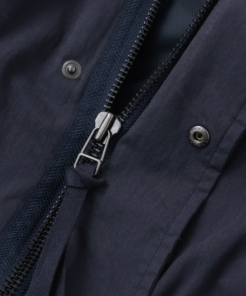 go slow caravan コットンナイロンパネル刺繍モッズコート【WEB限定