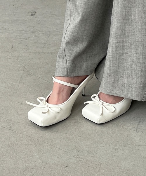 chuclla（チュクラ）の「スクエアトゥ ストラップ リボンミュール chs25s004（その他シューズ・レディース・ブラック/ホワイト・35/36/37/38/39）」の16枚目の写真