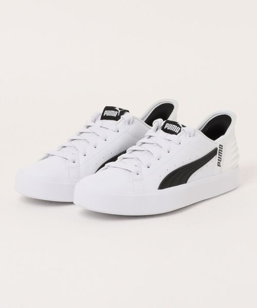 PUMA(プーマ)の「PUMA プーマ V COURT EASE IN レディーススニーカー(Vコートイーズイン) 402486(スニーカー・レディース・ベージュ系その他3/ホワイト×ブラック/ブラック×ブラック・22.5cm/23.5cm/24.5cm/23.0cm/24.0cm/25.0cm)」の6枚目の写真
