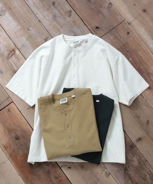 このっぺ☆22ss Americana ヘンリーネック Tシャツ Goodwear グッドウェア 2W7-13243 USAコットン S/S ヘンリー