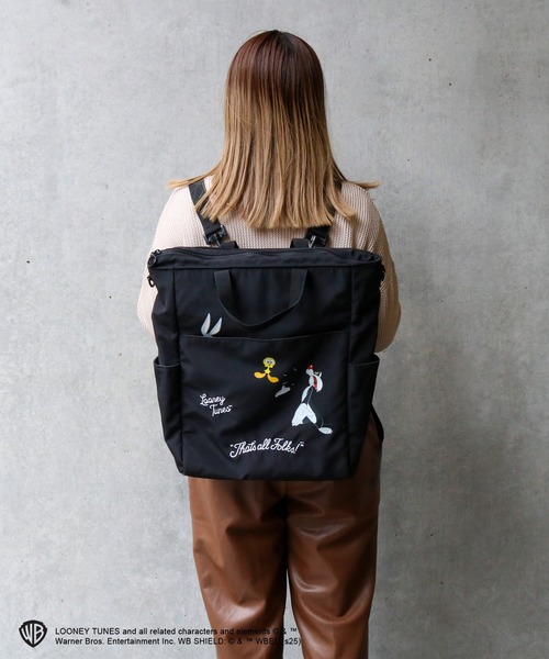 ACCOMMODE（アコモデ）の「ルーニー・テューンズ/バックパック（バックパック/リュック・レディース・ブラック/ベージュ・FREE）」の13枚目の写真