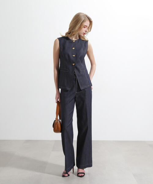 PINKY&DIANNE（ピンキーアンドダイアン）の「◆リヨセルデニムベスト（シャツ/ブラウス・レディース・ネイビー/カーキ・38）」の12枚目の写真