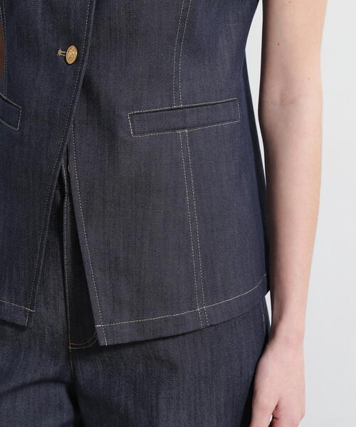 PINKY&DIANNE（ピンキーアンドダイアン）の「◆リヨセルデニムベスト（シャツ/ブラウス・レディース・ネイビー/カーキ・38）」の19枚目の写真