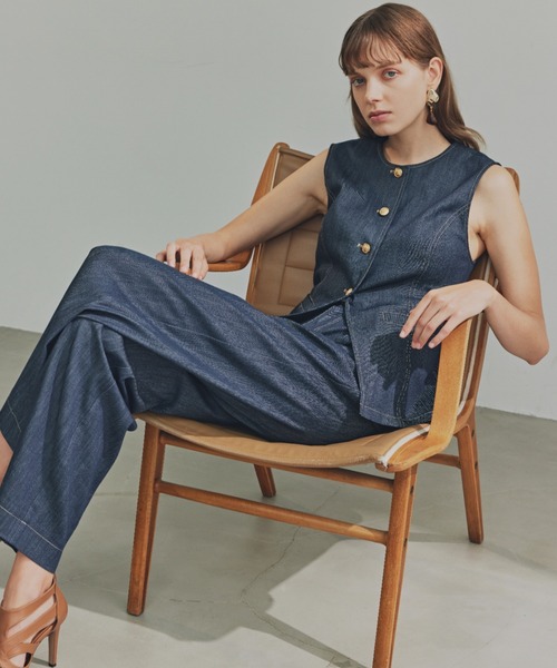 PINKY&DIANNE（ピンキーアンドダイアン）の「◆リヨセルデニムベスト（シャツ/ブラウス・レディース・ネイビー/カーキ・38）」の4枚目の写真