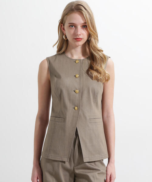 PINKY&DIANNE（ピンキーアンドダイアン）の「◆リヨセルデニムベスト（シャツ/ブラウス・レディース・ネイビー/カーキ・38）」の6枚目の写真