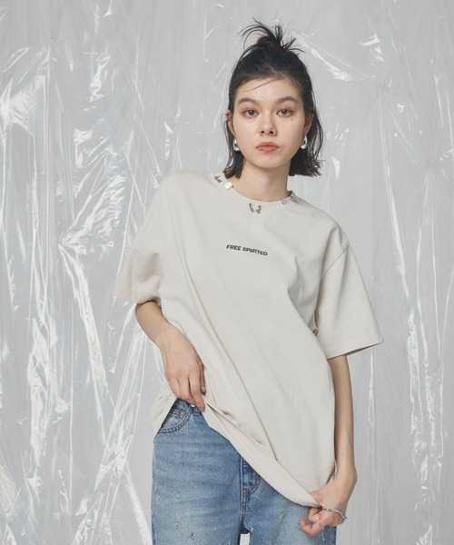 tシャツ ボディピアスTシャツ「ELLEgirl/エルガール」 レディース tシャツ ボディピアスTシャツ「ELLEgirl/エルガール