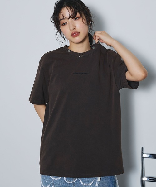 ELLEgirl（エルガール）の「ボディピアスTシャツ【ELLEgirl/エルガール】（Tシャツ/カットソー・レディース・チャコールグレー/アイボリー・FREE）」の14枚目の写真